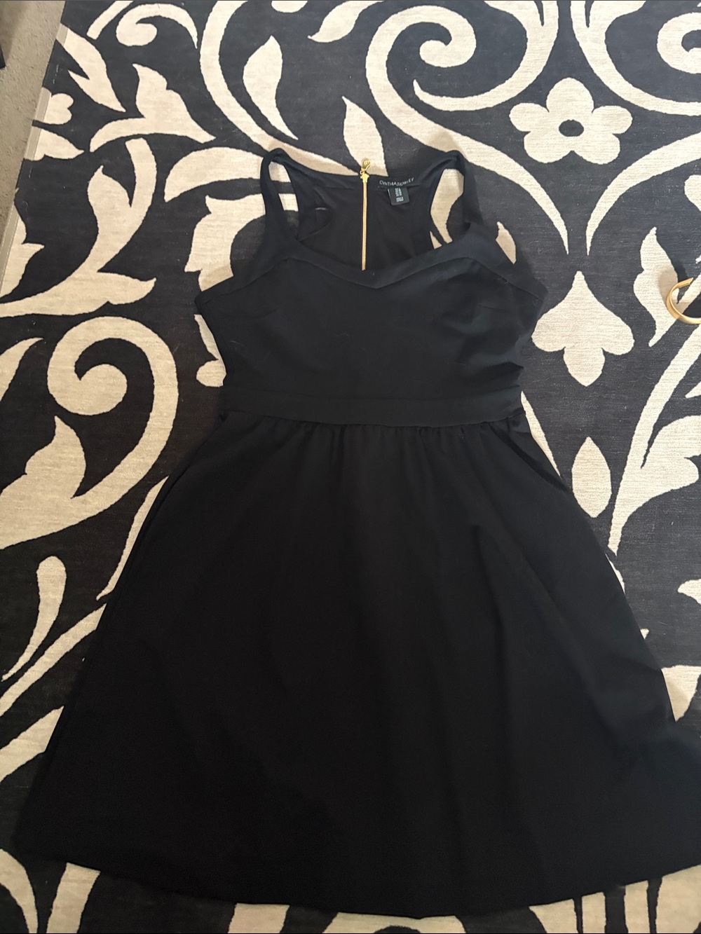 Cynthia Rowley Black Sleeveless Fit-and-Flare Dress